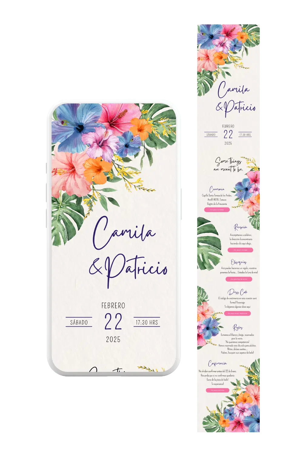 Invitación digital de matrimonio personalizada — ejemplo de diseño 11 Invite-me