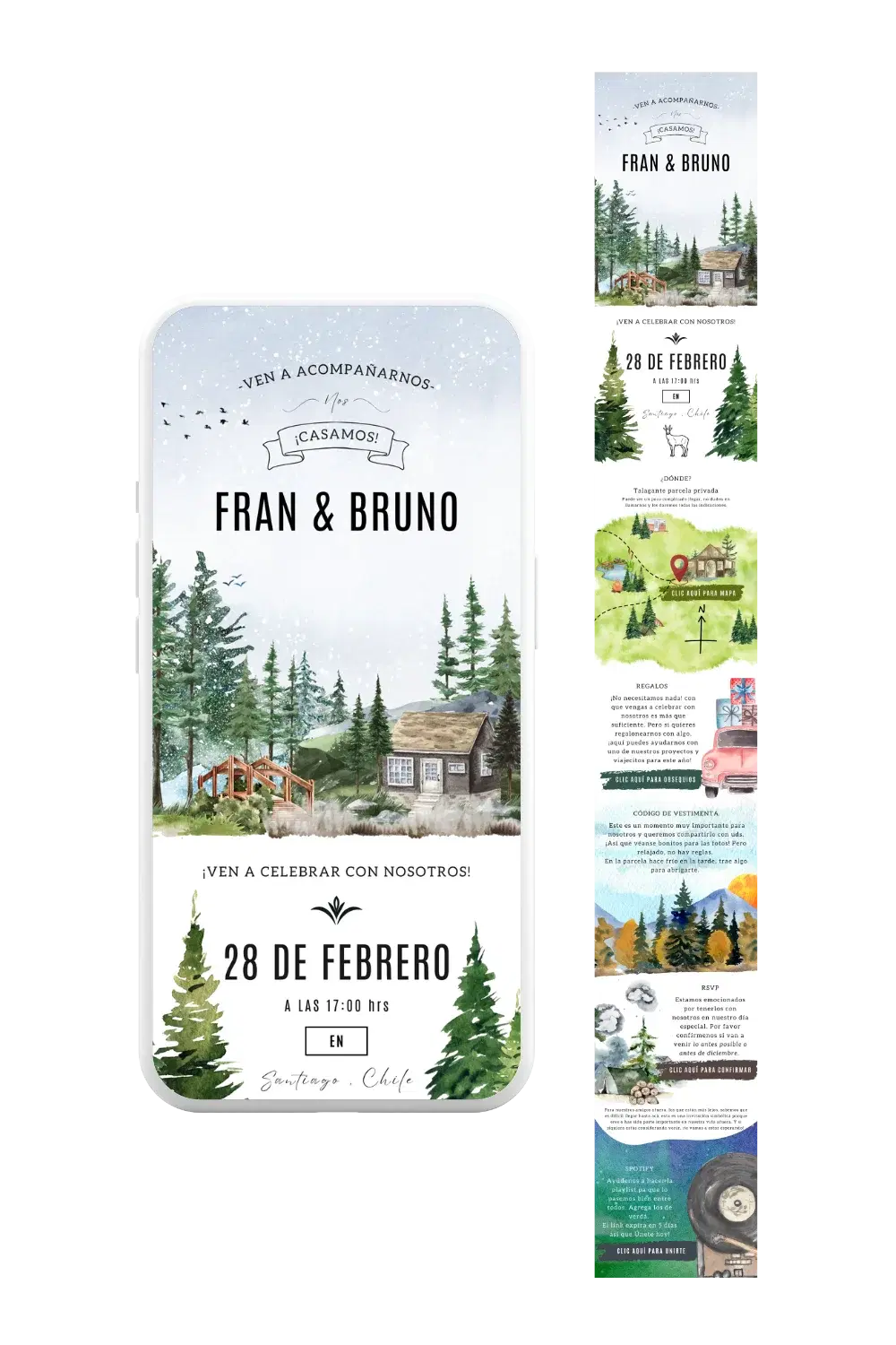 Invitación digital de matrimonio personalizada — ejemplo de diseño 4 Invite-me