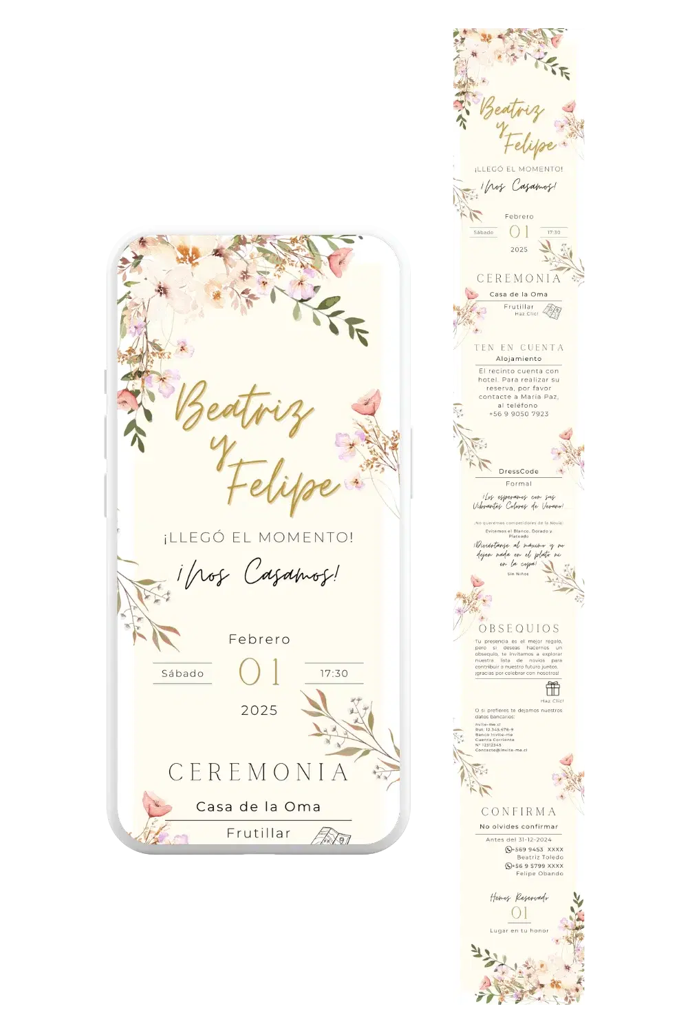 Invitación digital de matrimonio personalizada — ejemplo de diseño 5 Invite-me