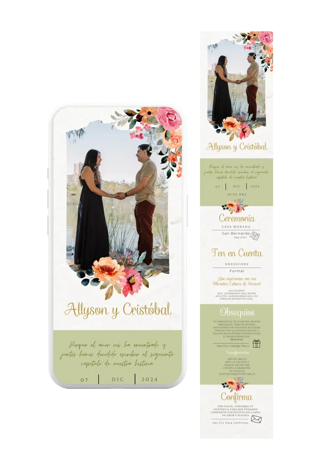 Invitación digital de matrimonio personalizada — ejemplo de diseño 6 Invite-me